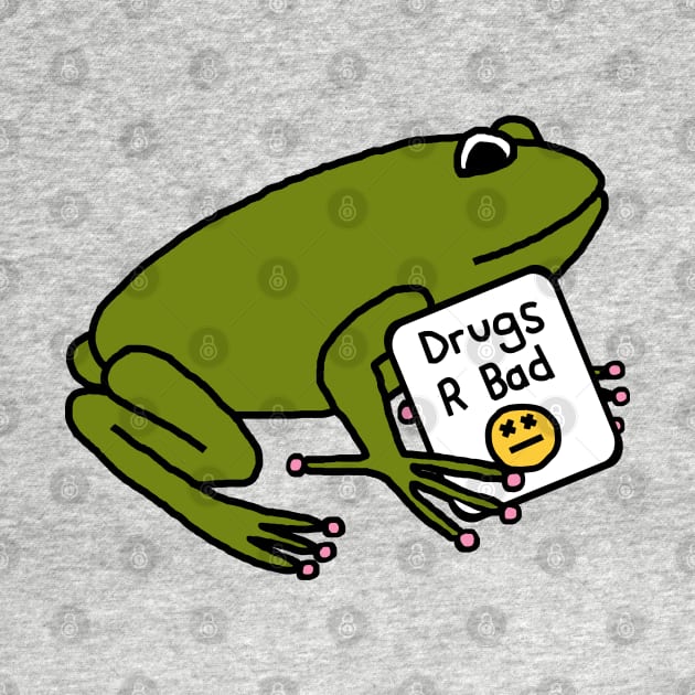 Green Frog with Anti Drugs Message by ellenhenryart